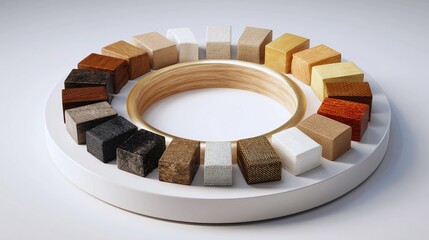 Assortment of colorful artisanal soaps arranged in a circular pattern for creative display