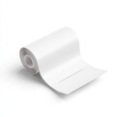Rolled white adhesive tape, isometric view