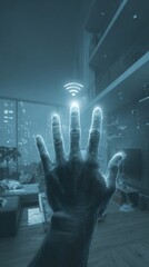 Futuristic Hand Gesture with Holographic WiFi Signal in Smart Home Environment