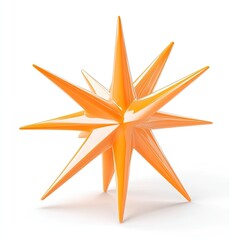 Orange starburst, 3D rendered,  geometric, abstract