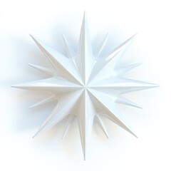 Abstract, stylized, white starburst shape, radiating points