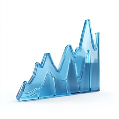 Light blue glass stock chart graphic