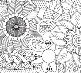 Fototapeta premium Floral Fantasy Coloring Pages