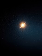 Obraz premium Radiant Star Shines Amidst a Starry Night Sky with Dark Backdrop and Cosmic Wonder