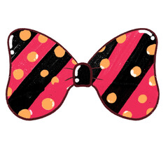 Bow.Cartoon bow. polka dot bow. Halloween illustration. Halloween card decoration elements.