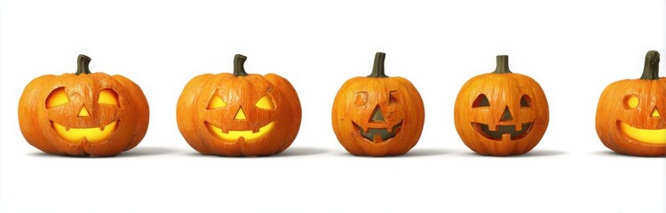 Obraz premium pumpkin faces collection