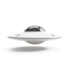 White UFO, smooth design, isolated on white