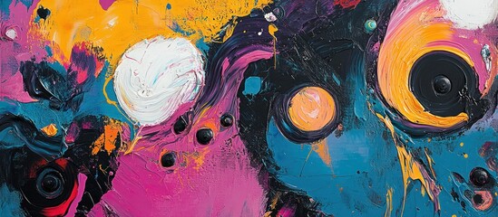 Abstract colorful paint swirls, vibrant texture, art background