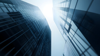 Plakat A close-up view of buildings, representing a business and finance backdrop.