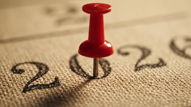 A single red pushpin pierces the heart of &lsquo;2026