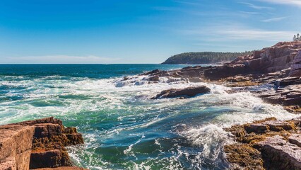 Acadia National Park Rocky Shore Maine Atlantic Ocean Coast