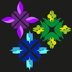 Colorful abstract shapes. Geometric modern pattern. Vibrant gradient Vector. Dynamic design element.