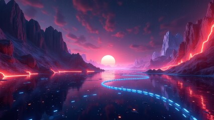 Abstract futuristic background, colorful sci-fi design