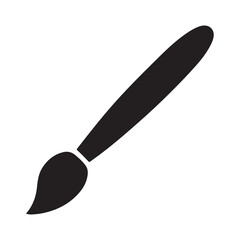 Black Paint Brush Silhouette Icon Vector