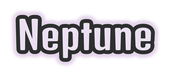 Neptune in bold black font with soft purple glow—ideal for cosmic branding, oceanic visuals, or digital content with mystical planetary appeal