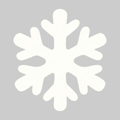 Obraz premium Minimalist white snowflake illustration.