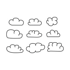 abstract flat cloud logo design
