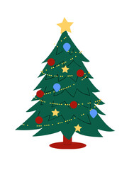 christmas tree isolated on white background