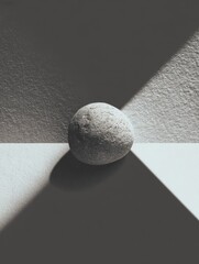 Gray pebble on surface, abstract light effect, use zen, minimalism