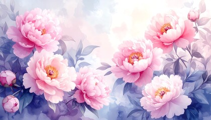 Pastel peonies in soft light