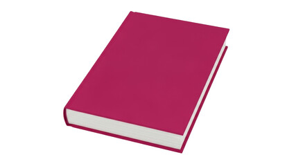 Isolated hardcover book with blank cover, simple notebook or diary for notes
