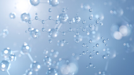 idarubicin molecular structure 3d, antineoplastic agent structural chemical formula view from a microscope