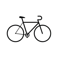 Obraz premium Minimalist black bicycle silhouette on a clean white background for graphic design