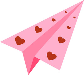 Valentine pink paper airplane