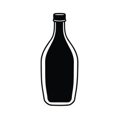 Minimalist black bottle silhouette on a clean white background for design projects