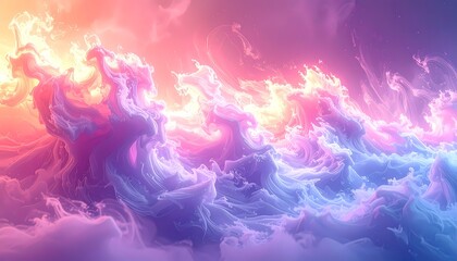 Fototapeta premium Dreamy Abstract Waves in Pastel Hues