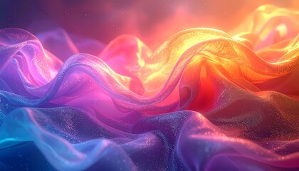 Obraz premium Abstract flowing waves with light and color