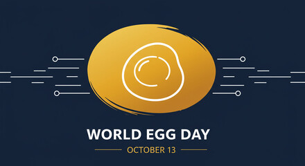 Celebrate World Egg Day on October 13th with this vibrant graphic, perfect for food bloggers, nutrition campaigns, and restaurant promotions with a modern aesthetic