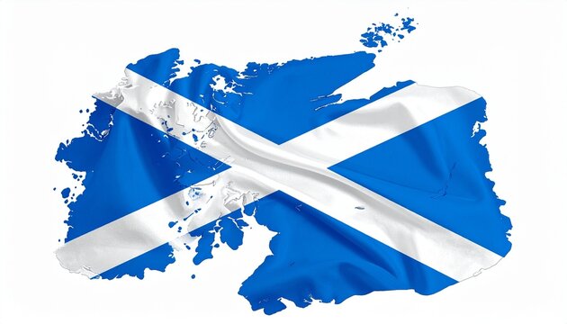 The flag of Georgia filling the map silhouette of Georgia bold red cross design isolated on white background