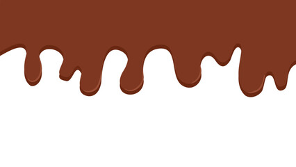 Chocolate dripping with transparent background. flat design vector illustration