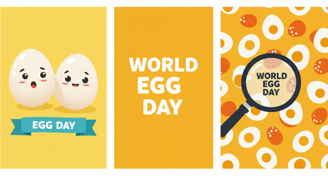 Celebrate World Egg Day with these vibrant, fun designs perfect for social media campaigns, quirky marketing materials, and eye-catching promotional graphics this season