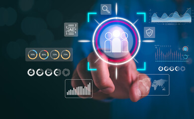 Ai-driven marketing strategy for target audiences business intelligence analysis and crm interface in a futuristic environment