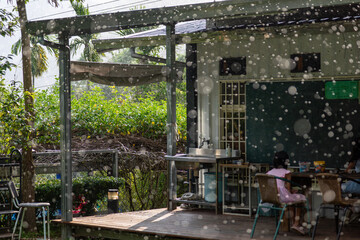 Fototapeta premium A rainy scene like snowflakes