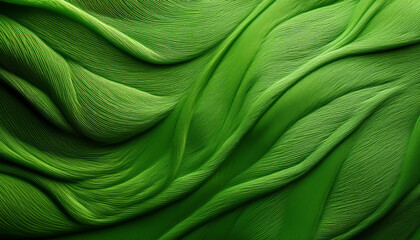 Close Up Of Vibrant Green Textured Surface With Subtle Natural Fiber Patterns And Soft Matte Finish