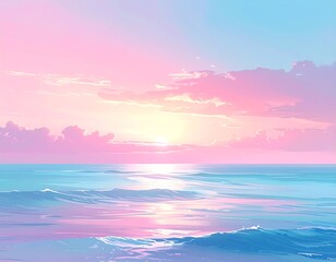 Pastel sunset over a calm sea