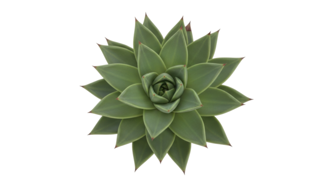 Isolated green Echeveria succulent plant rosette with red edges, ornamental evergreen cactus