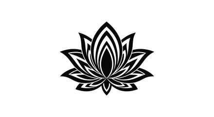 Abstract floral design with swirling lines forming a lotus flower silhouette
