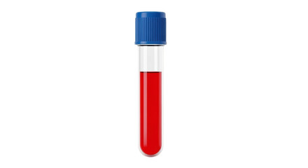 Isolated blood sample in vial, medical research, laboratory diagnostics, test tube with cap