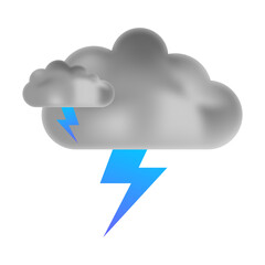 Cloud with thunderstorm weather icon, transparent png