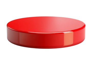 A glossy red disc isolated on transparent background