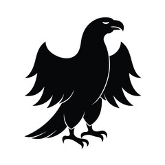 Minimalist black eagle silhouette on a clean white background