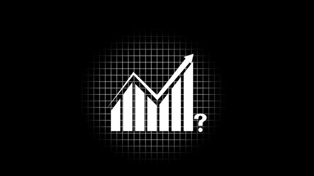 Business graph white color digital showing financial diagrams steady investment increase in profits. Perfect for stock market analysis, business presentations, and economic projects black background.