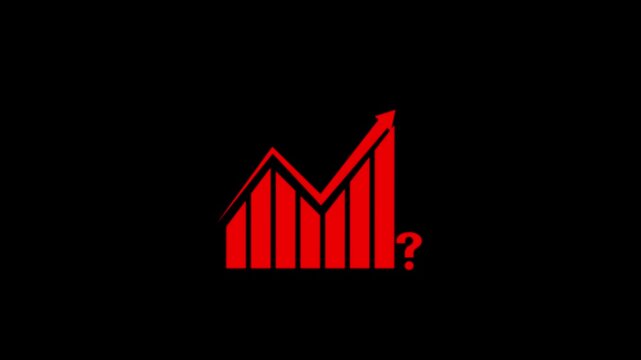 Business graph red color digital showing financial diagrams steady investment increase in profits. Perfect for stock market analysis, business presentations, and economic projects black background.