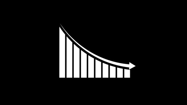 Business graph white color digital showing financial diagrams steady investment increase in profits. Perfect for stock market analysis, business presentations, and economic projects black background.