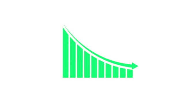 Business graph green color digital showing financial diagrams steady investment increase in profits. Perfect for stock market analysis, business presentations, and economic projects black background.