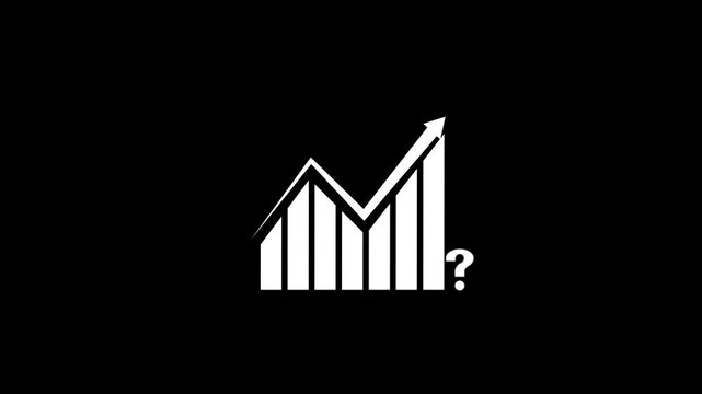 Business graph white color digital showing financial diagrams steady investment increase in profits. Perfect for stock market analysis, business presentations, and economic projects black background.